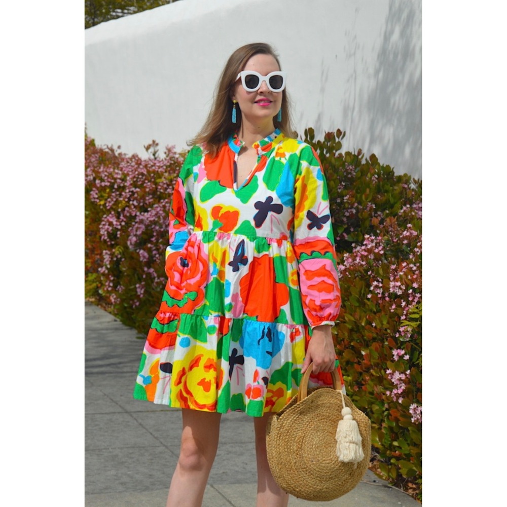J. Crew Tiered Popover Dress in Ratti® Jardin Floral Size Medium